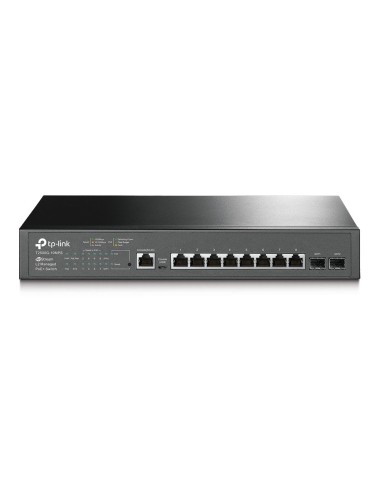 TP-LINK JetStream T2500G-10MPS Gestionado L2 Gigabit Ethernet (10 100 1000) Negro Energía sobre Ethernet (PoE)