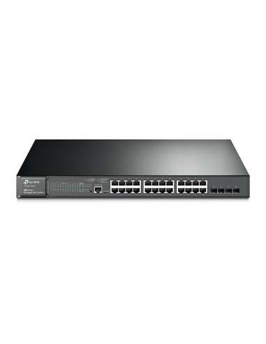 TP-LINK T2600G-28MPS (TL-SG3424P) Gestionado L2 Gigabit Ethernet (10 100 1000) Energía sobre Ethernet (PoE) 1U Negro