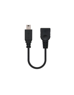 Nanocable 10.01.3800 cable USB 0,15 m Mini-USB B A Macho Hembra Negro