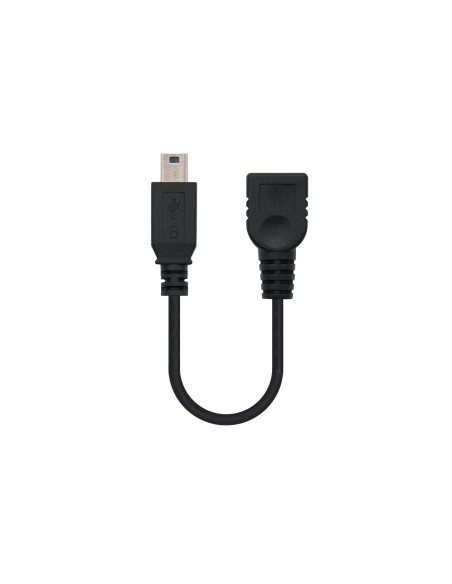 Nanocable 10.01.3800 cable USB 0,15 m Mini-USB B A Macho Hembra Negro