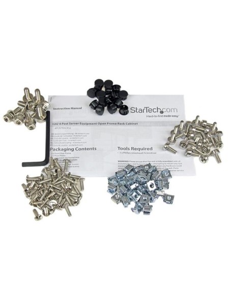StarTech.com Rack Armario Bastidor Abierto de Servidores 4 Columnas 12U