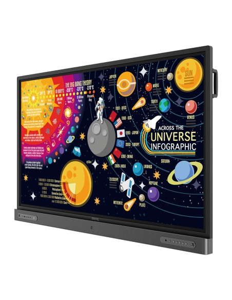 Benq RP6502 Panel plano interactivo 165,1 cm (65") LED 350 cd   m² 4K Ultra HD Negro Pantalla táctil
