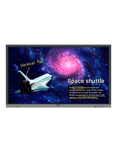 Benq RE6501 pizarra y accesorios interactivos 165,1 cm (65") 3840 x 2160 Pixeles Pantalla táctil Negro, Gris HDMI