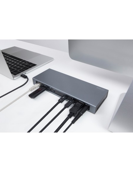 ATEN UH7230-AT-G base para portátil y replicador de puertos Alámbrico Thunderbolt 3 Plata