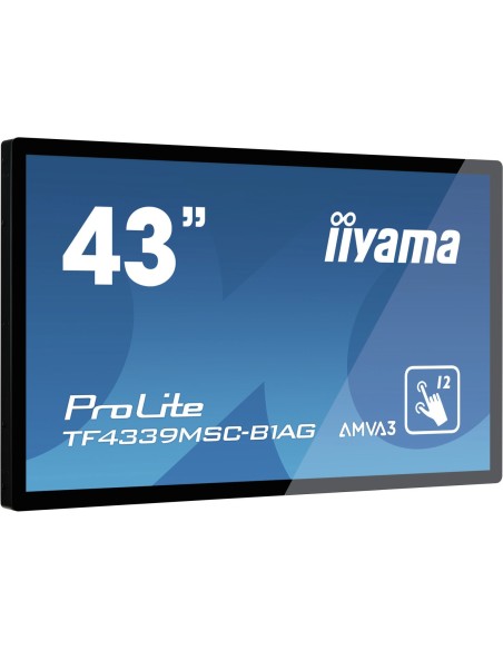 iiyama ProLite TF4339MSC-B1AG monitor pantalla táctil 109,2 cm (43") 1920 x 1080 Pixeles Multi-touch Multi-usuario Negro