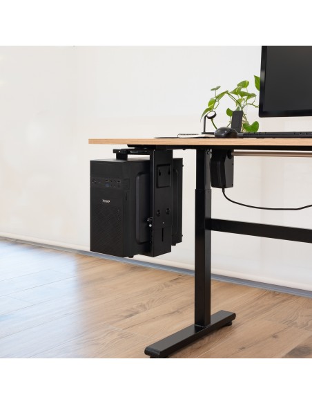 TOOQ SOPORTE PARA CPU ESCRITORIO PARED NEGRO