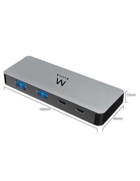 Ewent EW1142 hub de interfaz USB 3.2 Gen 1 (3.1 Gen 1) Micro-B 5000 Mbit s Plata
