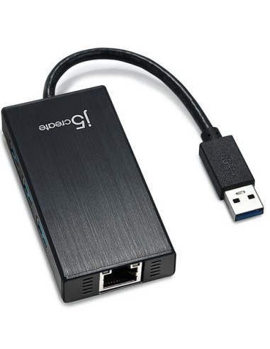 j5create JUH470 hub de interfaz USB 3.2 Gen 1 (3.1 Gen 1) Type-A 5000 Mbit s Negro