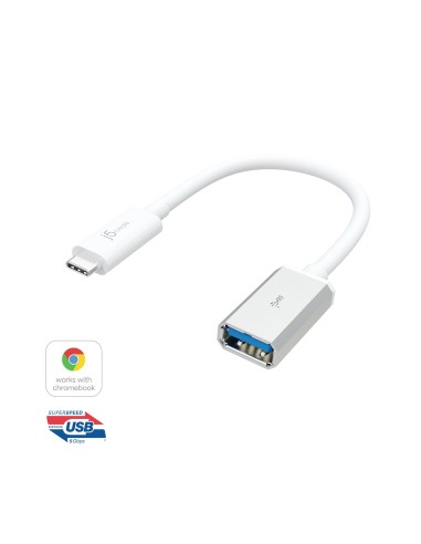 j5create JUCX05 cable USB 0,1 m USB 3.2 Gen 2 (3.1 Gen 2) USB C USB A Blanco