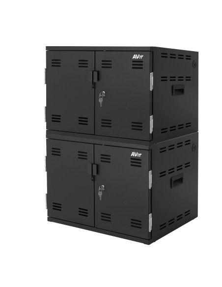 AVer X12 Armario de gestión y carga para dispositivos portátiles Negro