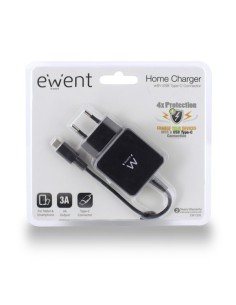 Ewent EW1305 cargador de dispositivo móvil Negro Interior