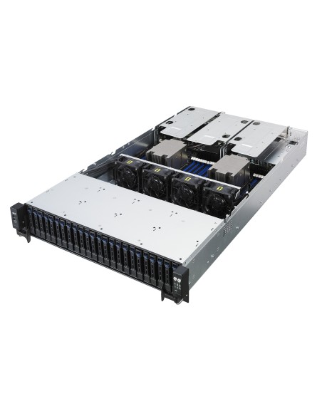 ASUS RS720A-E9-RS24-E Bastidor (2U) Negro, Acero inoxidable