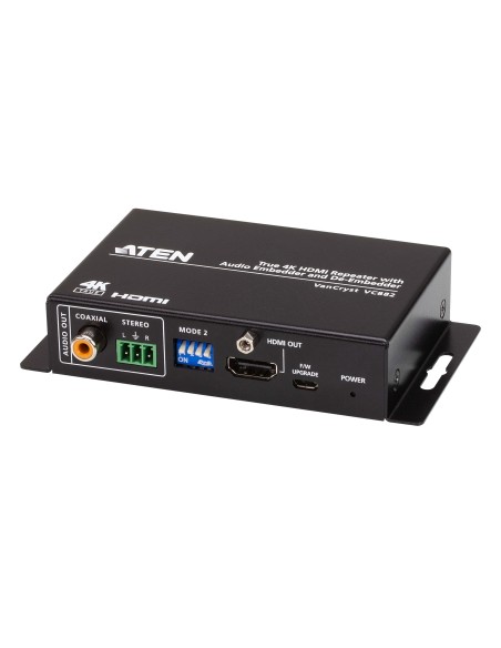 ATEN Repetidor HDMI True 4K con incrustador y desincrustador de audio