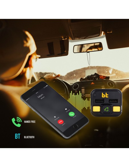 NGS Spark BT Curry 87,5 - 108 MHz Encendedor de cigarrillos Negro, Amarillo