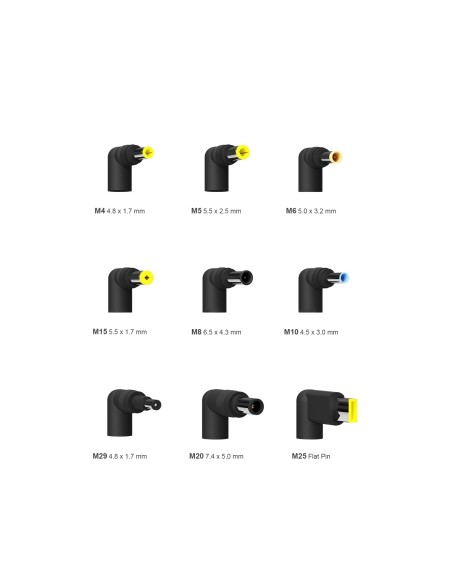 AISENS Cargador de Portatil de 65W Automático Negro