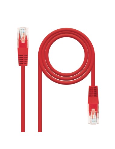 Nanocable Cable Red Latiguillo RJ45 CAT.6 UTP AWG24, Rojo, 30 cm