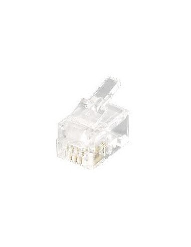 CONECTOR TELEFONICO RJ11 CAT-5E 100 UNID. 6P 4C