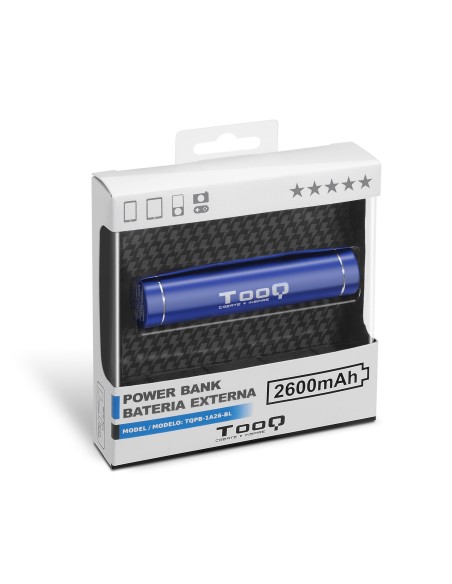 TooQ TQPB-1A26-BL batería externa Litio 2600 mAh Azul