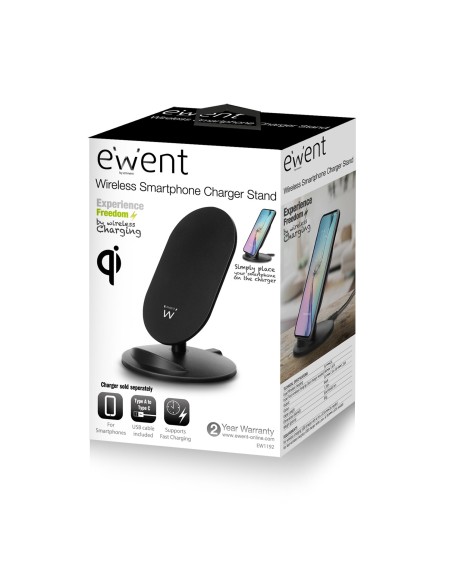 Ewent EW1192 cargador de dispositivo móvil Negro Interior