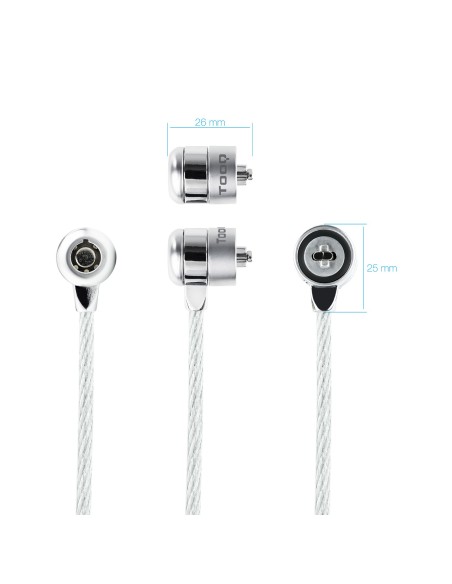 TooQ TQCLKC0025 cable antirrobo Plata 1,5 m
