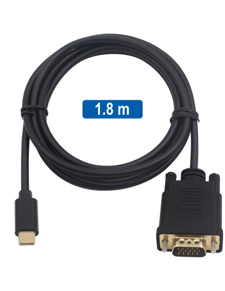 Ewent Cable Conversión USB-C   VGA, 1,8m