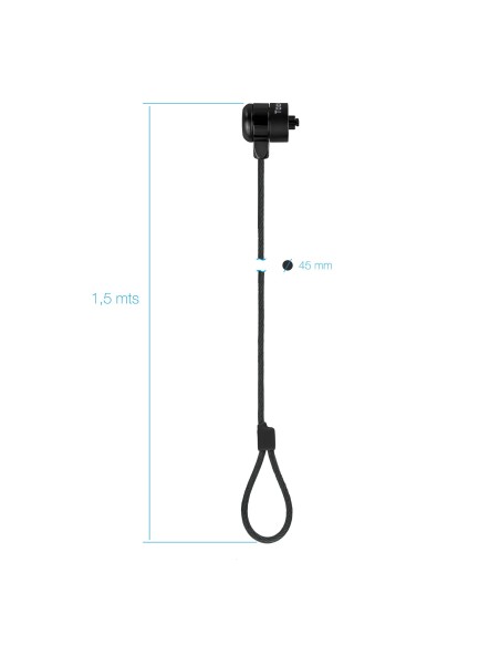 Tooq Cable de seguridad con llave portátiles Gris