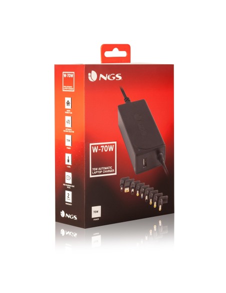 NGS W-70W adaptador e inversor de corriente Interior Negro