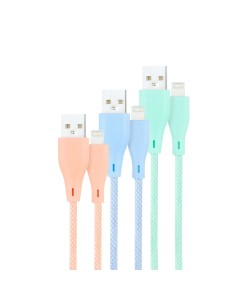 Nanocable 3 Cables LIGHTNING-USB 2.0 M,Mallado 1M