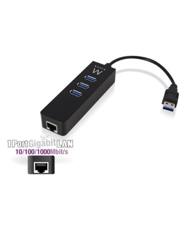 Ewent EW1140 hub de interfaz USB 3.2 Gen 1 (3.1 Gen 1) Type-A 5000 Mbit s Negro
