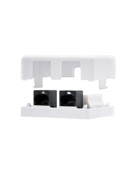 Nanocable ROSETA DE SUPERFICIE PARA RJ45 CAT.6 2 TOMAS, BLANCO
