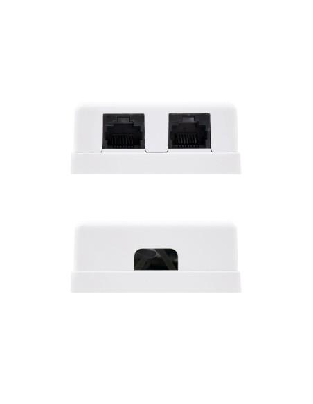Nanocable ROSETA DE SUPERFICIE PARA RJ45 CAT.6 2 TOMAS, BLANCO