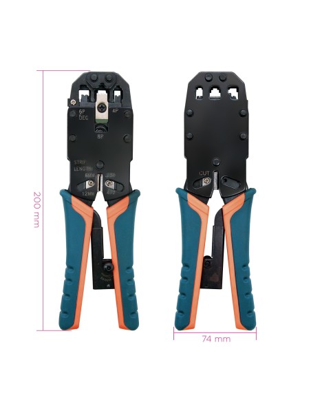 Nanocable 10.31.0102 crimpadora Herramienta para prensar Negro, Naranja