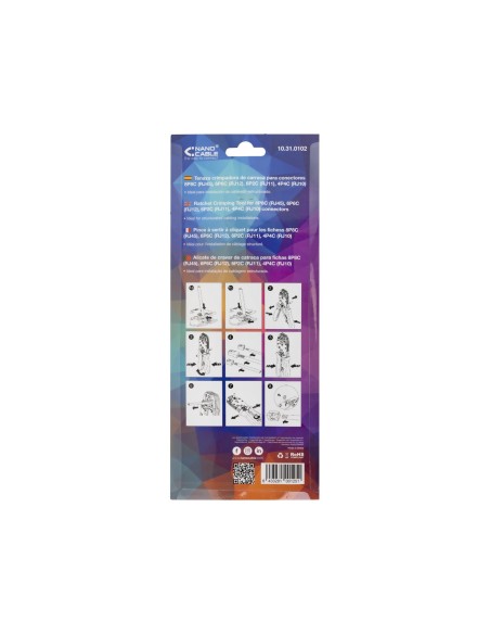 Nanocable 10.31.0102 crimpadora Herramienta para prensar Negro, Naranja