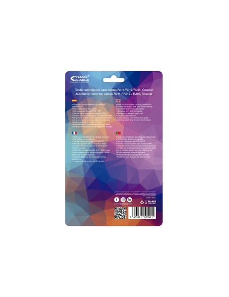Nanocable TESTEADOR PARA CABLE RJ11 RJ12 RJ45, COAXIAL