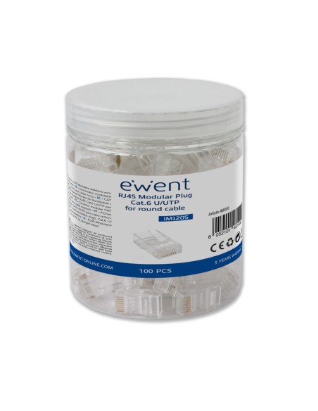 EWENT CONECTOR MODULAR CAT 6 U UTP, 100pcs