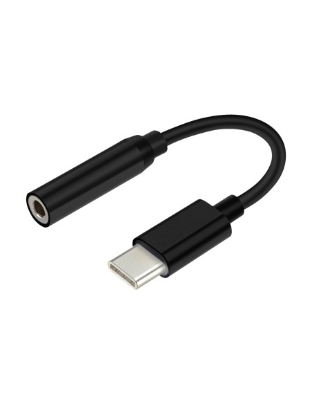 AISENS CONVERSOR USB-C A AUDIO, USB-C M-JACK 3.5 H, NEGRO, 15CM