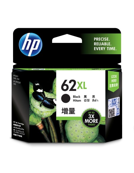 HP 62XL cartucho de tinta Original Alto rendimiento (XL) Neg
