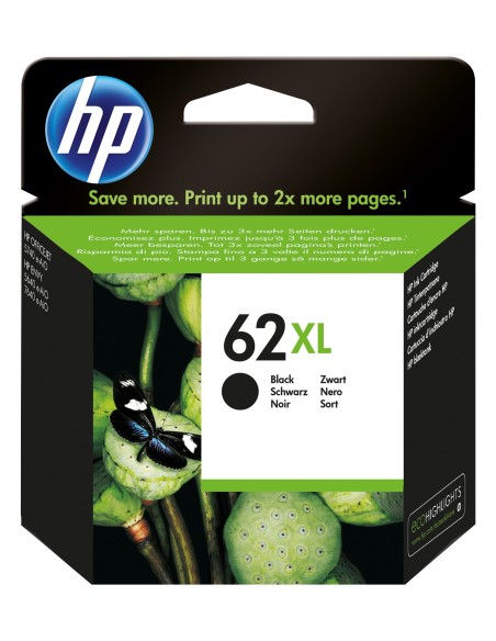 HP 62XL cartucho de tinta Original Alto rendimiento (XL) Neg