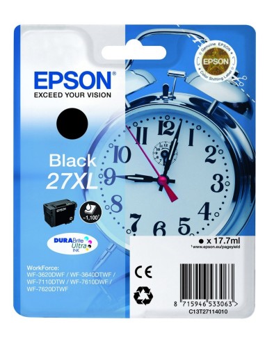 Epson Alarm clock 27XL DURABrite Ultra cartucho de tinta 1 pieza(s) Original Alto rendimiento (XL) Negro