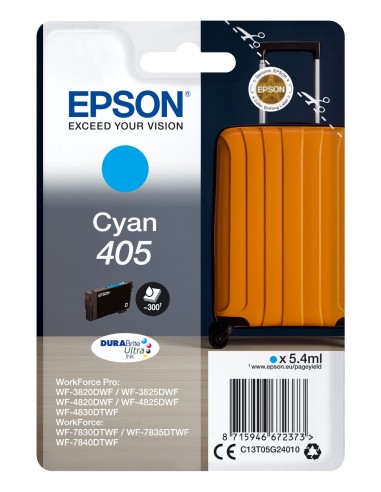 Epson Cyan 405 DURABrite Ultra Ink cartucho de tinta 1 pieza(s) Compatible Cian
