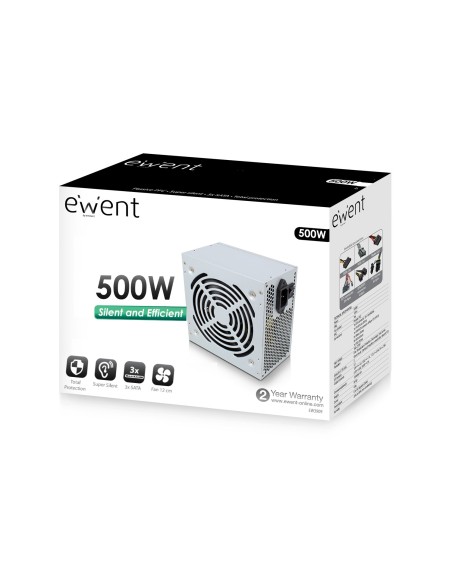 Ewent EW3909 500W ATX Gris