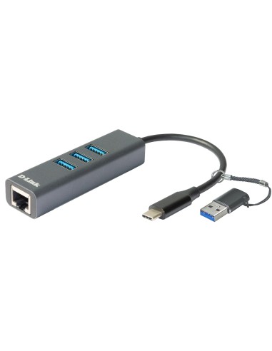 D-Link DUB-2332 USB-C USB GbE Adapter 3xUSB 3.0
