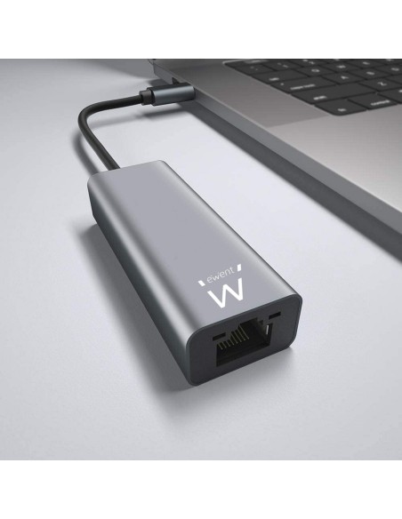 EWENT ADAPTADOR DE RED GIGABIT USB-C ALUMINIO