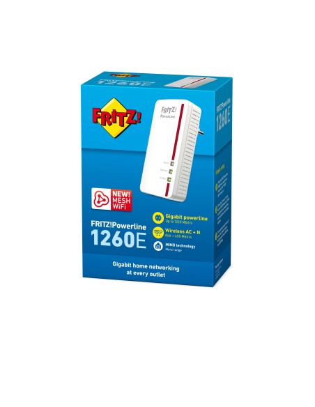 AVM FRITZ!Powerline 1260E International 1200 Mbit s Ethernet Wifi 1 pieza(s)