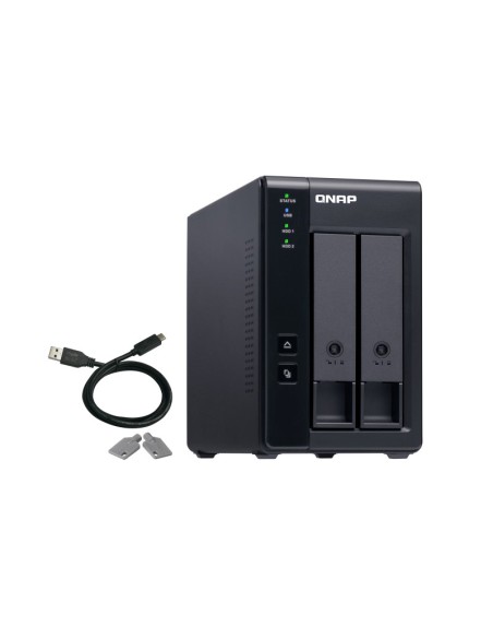 QNAP TR-002 unidad de disco multiple Negro