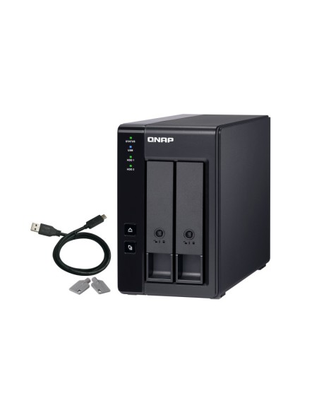 QNAP TR-002 unidad de disco multiple Negro