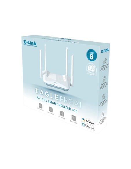 D-Link AX1500 R15 router inalámbrico Gigabit Ethernet Doble banda (2,4 GHz   5 GHz) Blanco