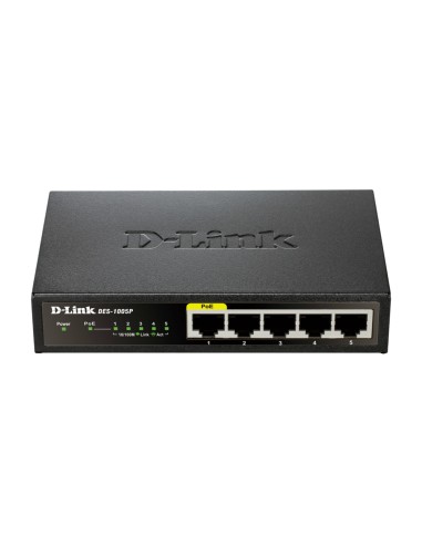 D-Link DES-1005P E switch No administrado L2 Fast Ethernet (10 100) Energía sobre Ethernet (PoE) Negro