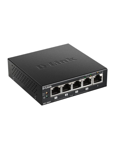 D-Link DGS-1005P switch No administrado L2 Gigabit Ethernet (10 100 1000) Energía sobre Ethernet (PoE) Negro