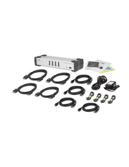 Aten CS1914-AT-G interruptor KVM Negro, Gris